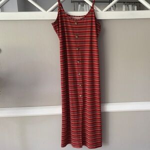 Orange and Black Striped Dress